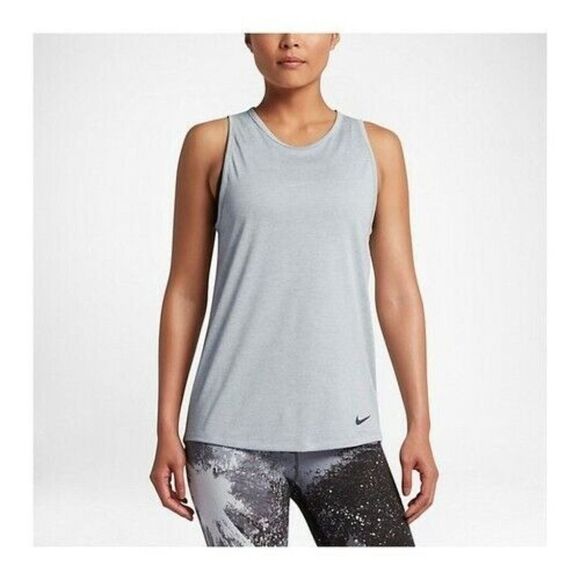 Nike Tops - Nike Dry Training Tank Top Dri-Fit Sleeveless Athletic Workout Wolf Gray